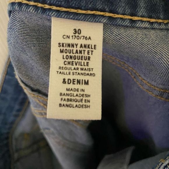5 for $30 & Denim Skinny Ankle Jeans Blue Women's Size 30 Excellent Condition - Picture 3 of 4